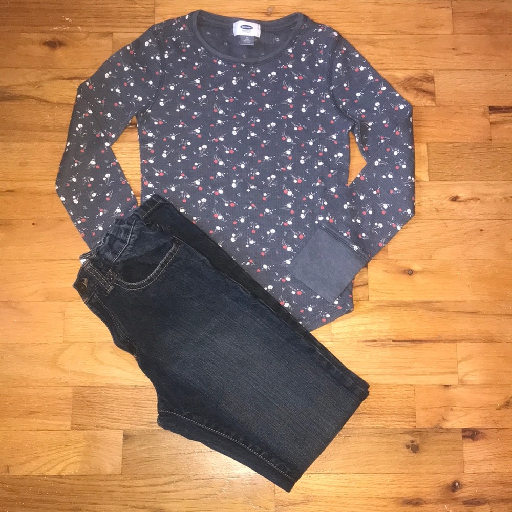 Girls Outfit Size 8 Old Navy Top Crazy 8 Jeans EUC